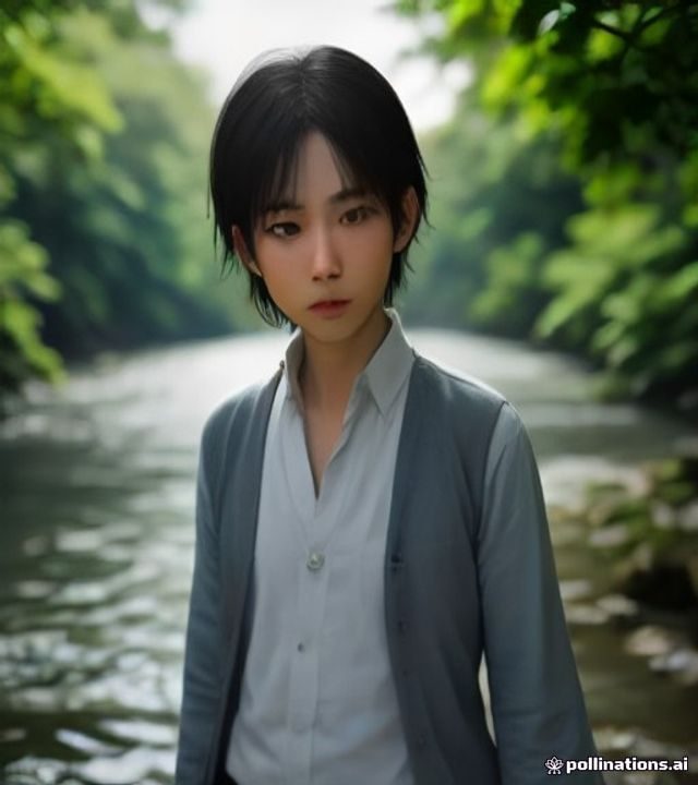 水野朝阳官方形象照，清晨柔光环境中艺人身着森林绿系服装优雅站立，气质温柔而充满力量，画面色调清新自然